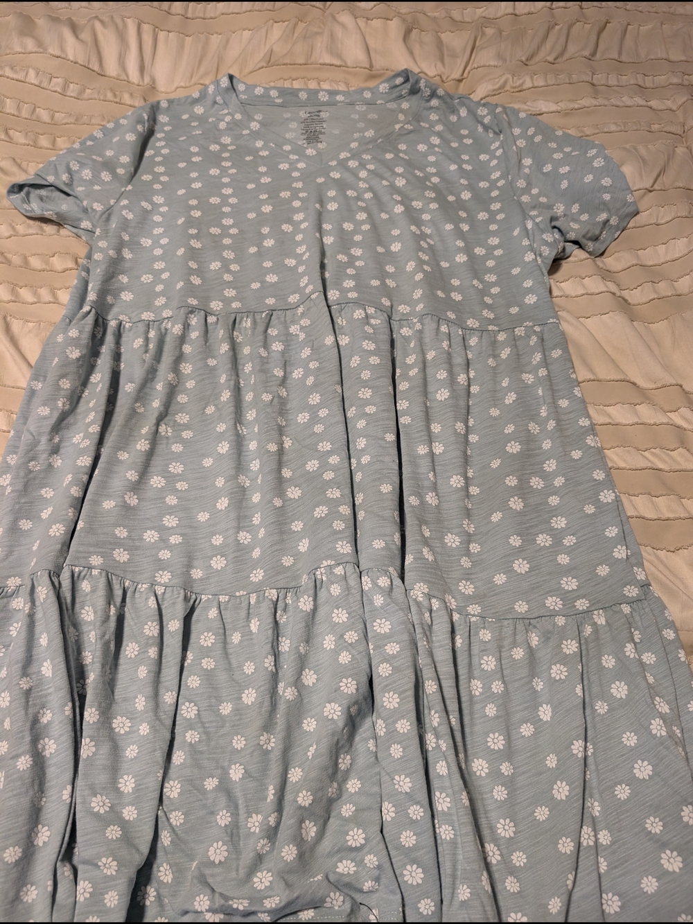 George Pale Blue Daisy Tiered Casual Dress